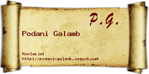 Podani Galamb névjegykártya